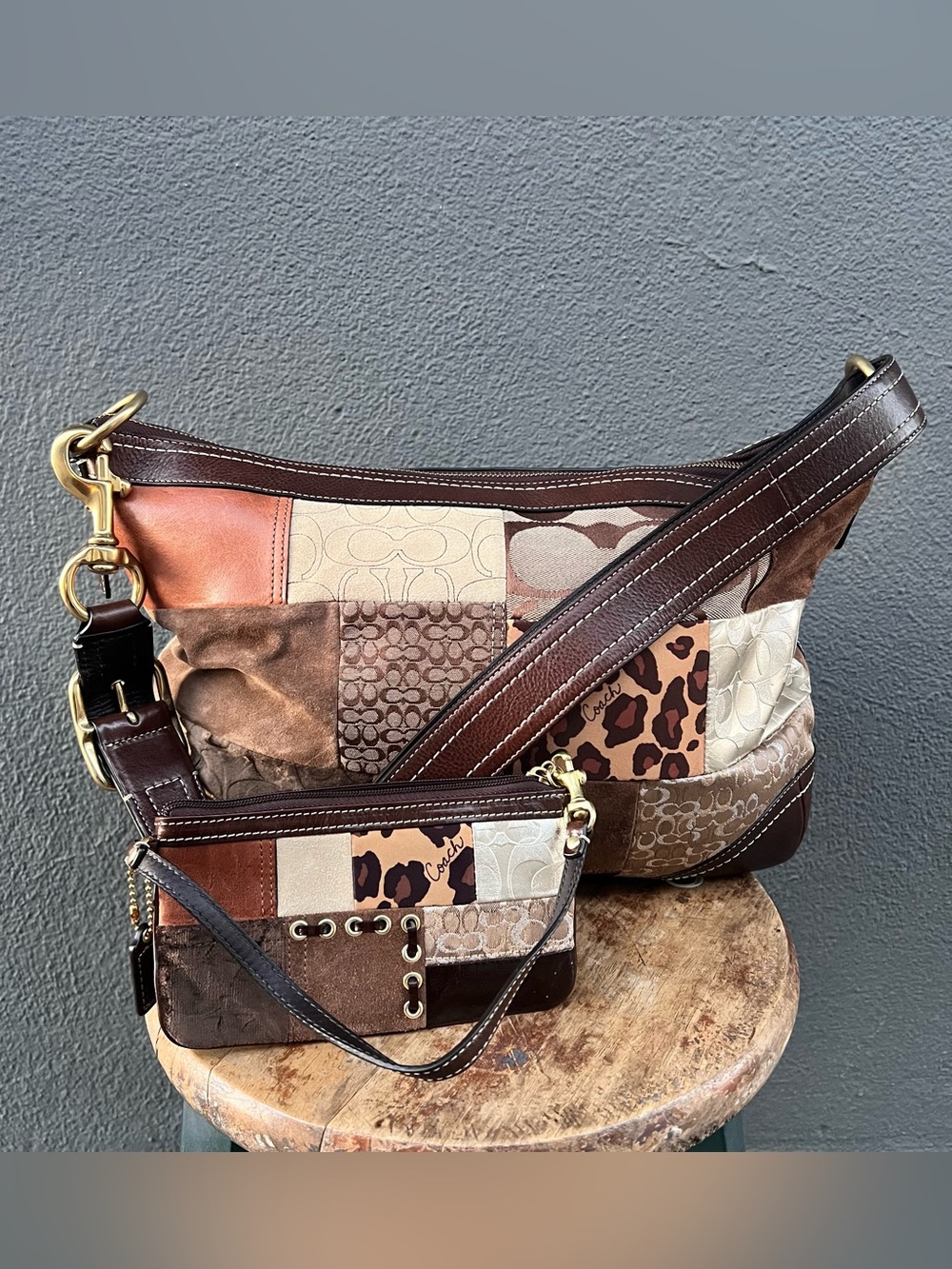 RARE Limited Edition Large COACH Patchwork Shoulder Bag F12842